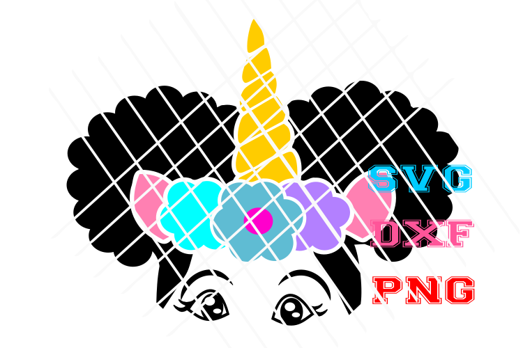 Afro Toddler Unicorn svg