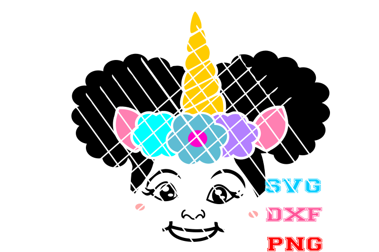 Afro Toddler Unicorn svg