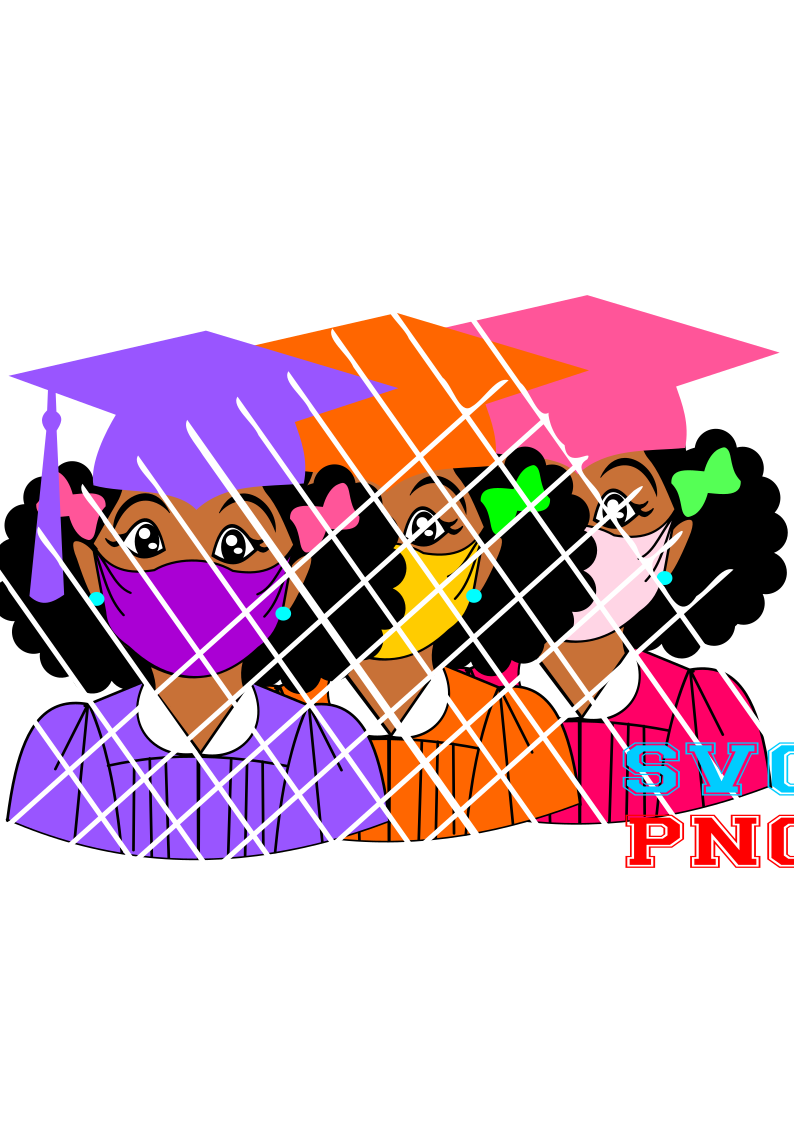 Afro Girls Graduates SVG Bundle, Afro images