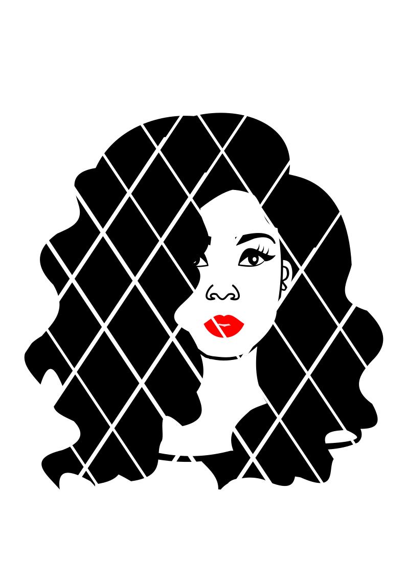Senna svg,Afro svg,Black woman svg,black and white