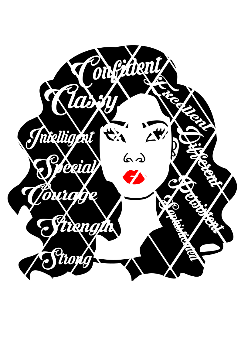 Drenda 2 svg, Afro hair svg, Words in Hair,side eye serious