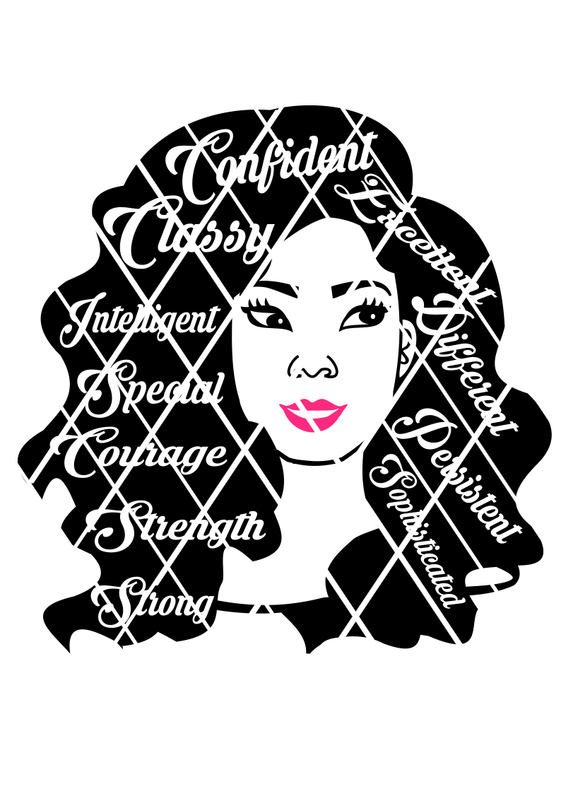 Drenda svg, Afro hair svg, Words in Hair,side eye smiling