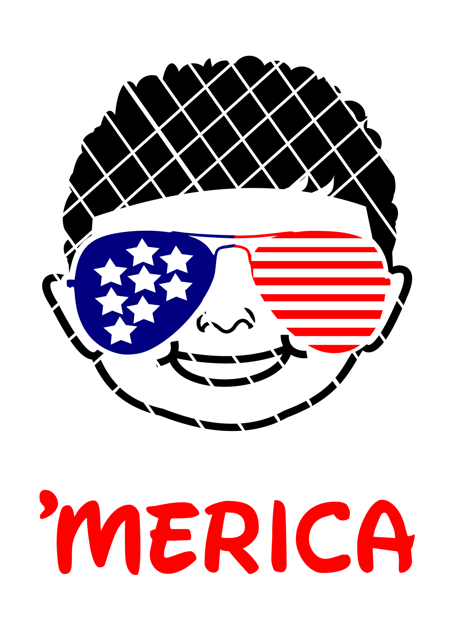 Merica svg, july 4th,afro boy