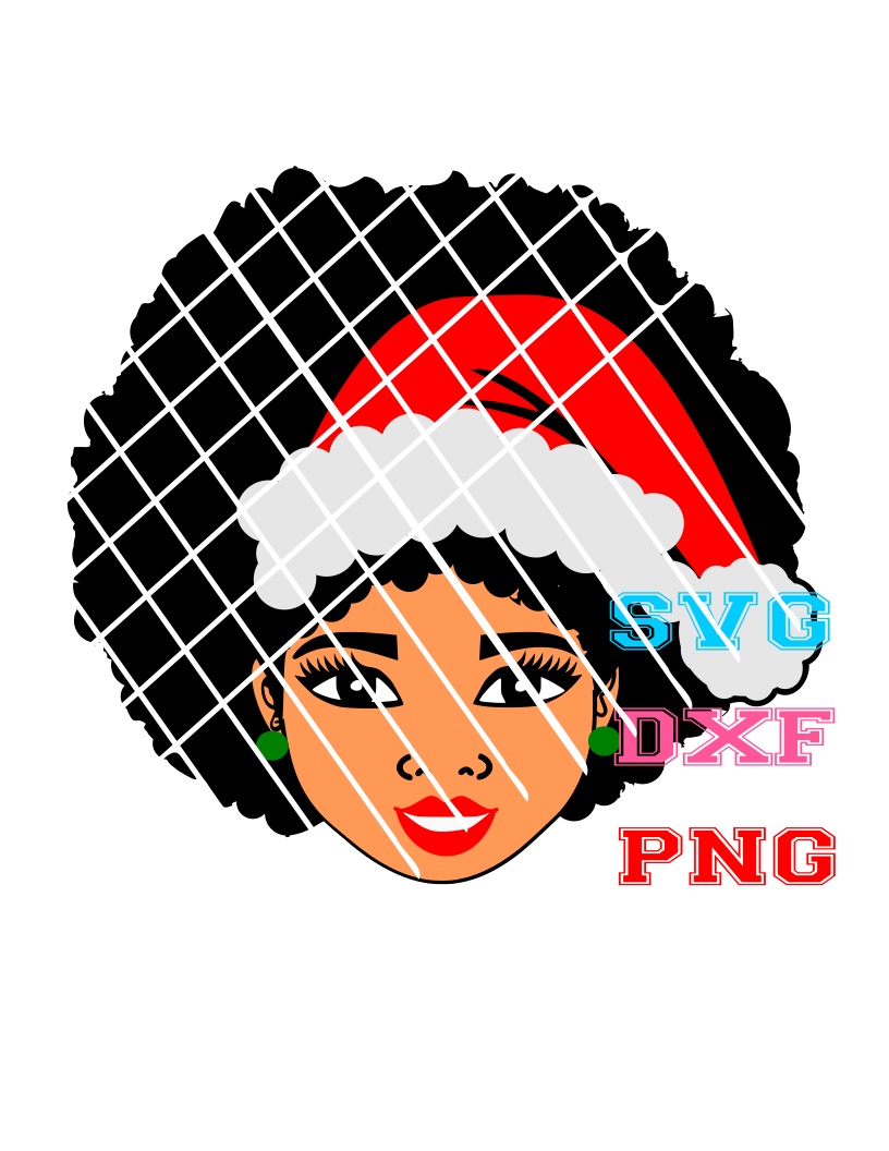 Christmas svg, Tudy afro girl