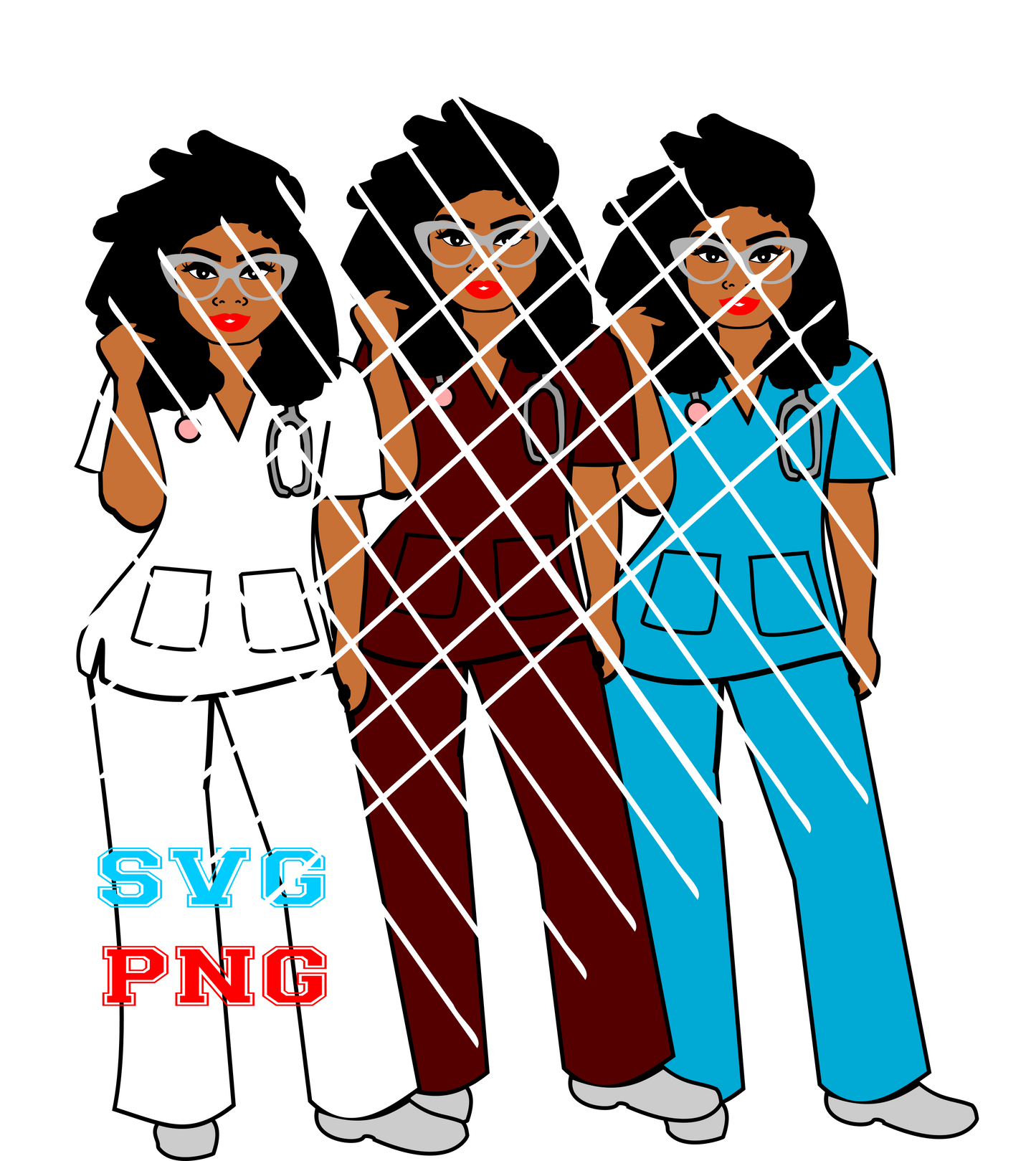 Nurse Tusha svg, Afro Nurse svg