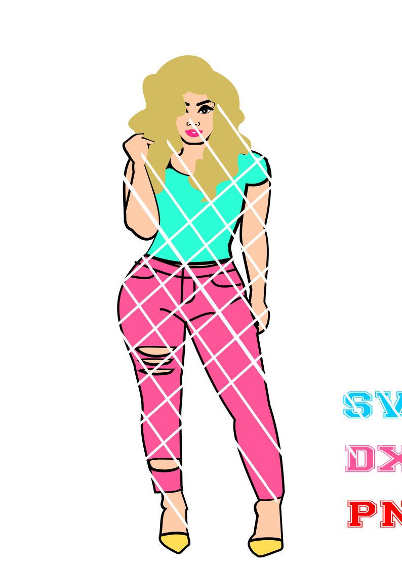 Tusha blonde svg,dxf,png, Removable hair