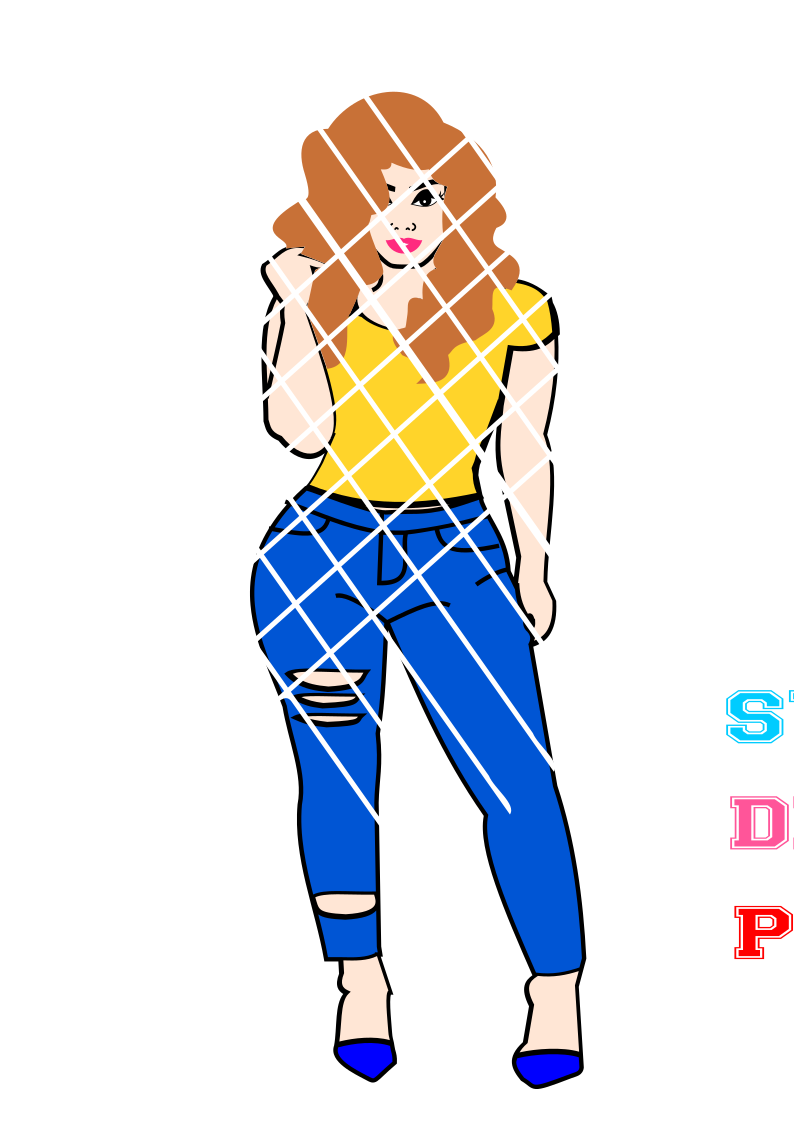 Tusha blonde svg,dxf,png, Removable hair