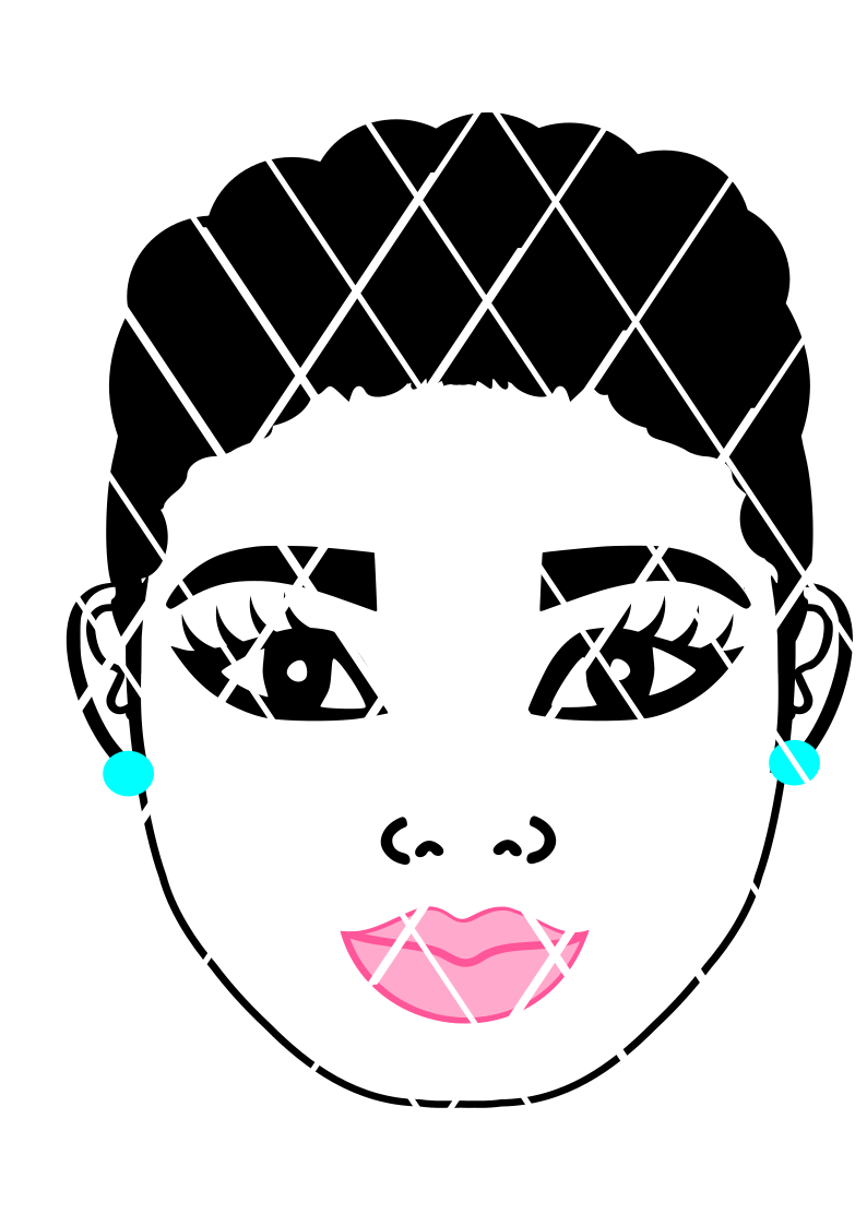Short Hair cut svg, Afro Puffs SVG,DXF ,PNG files, Udith