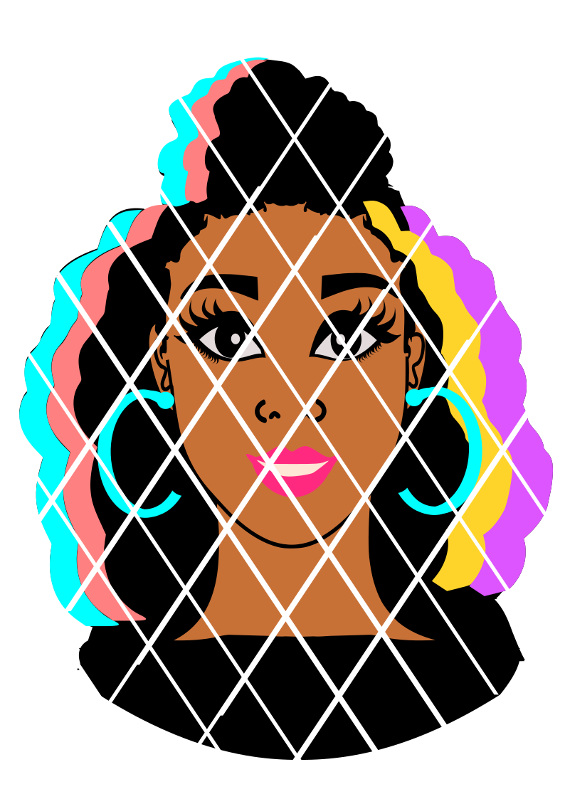 Unicorn Hair Girl svg,Black Girl svg ,dxf,png file