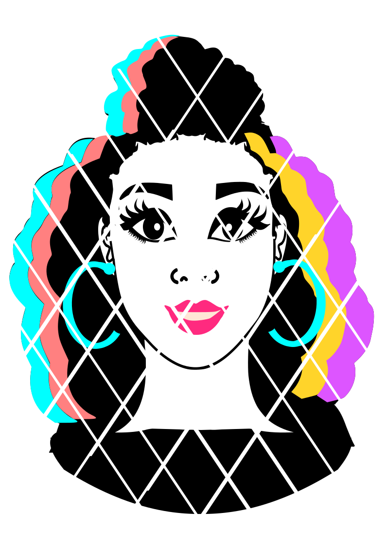 Unicorn Hair Girl svg,Black Girl svg ,dxf,png file
