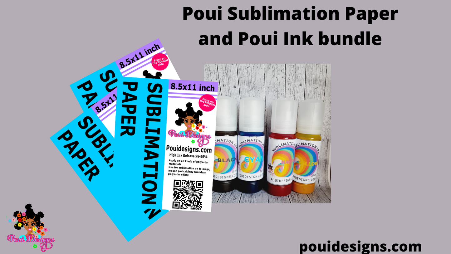 BUNDLE 8.5x11 inch Poui Sublimation Paper x Poui Ink