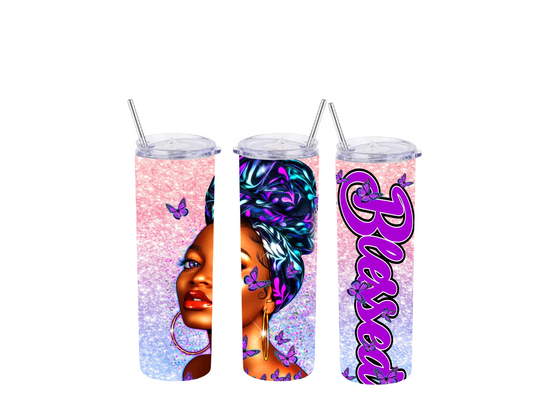 Blessed Afro woman 20 oz tumbler design