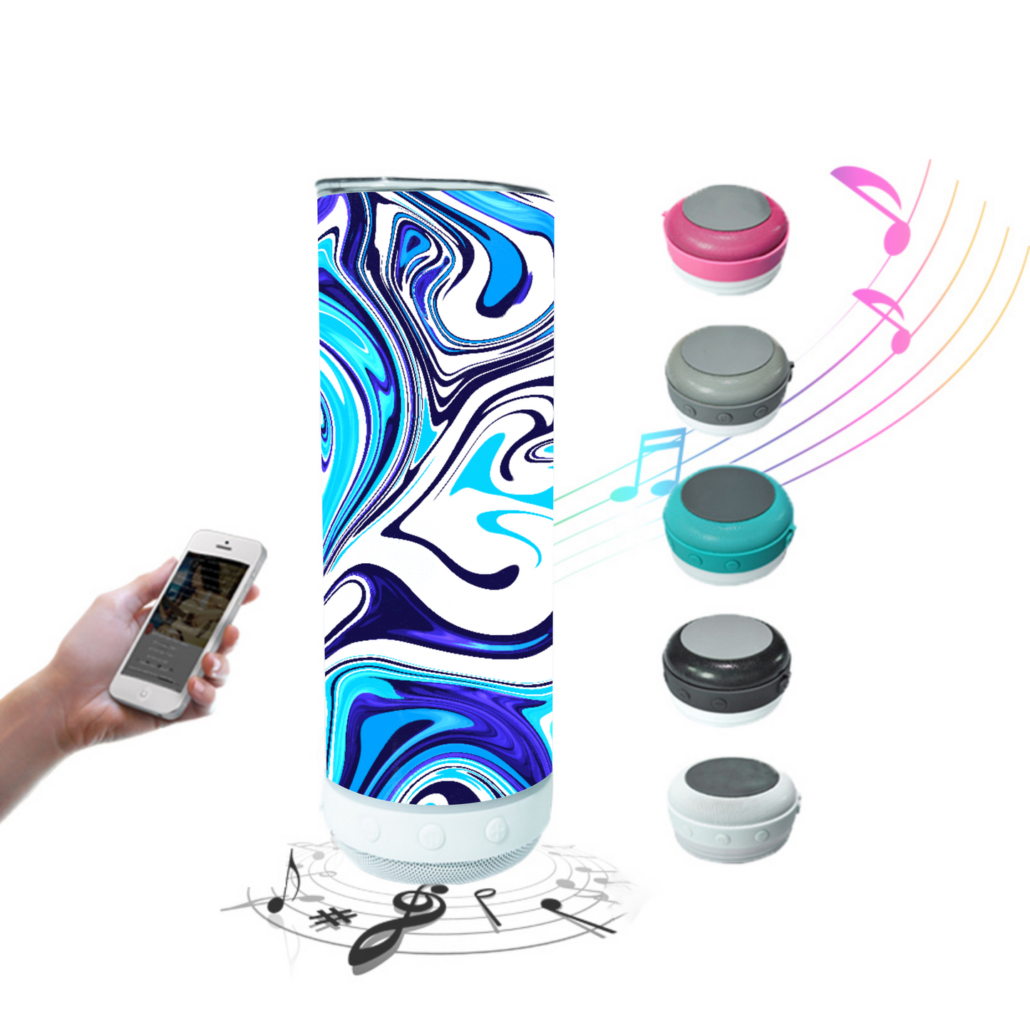Bluetooth and Wine Tumbler Mockups Bundle Blue tooth
