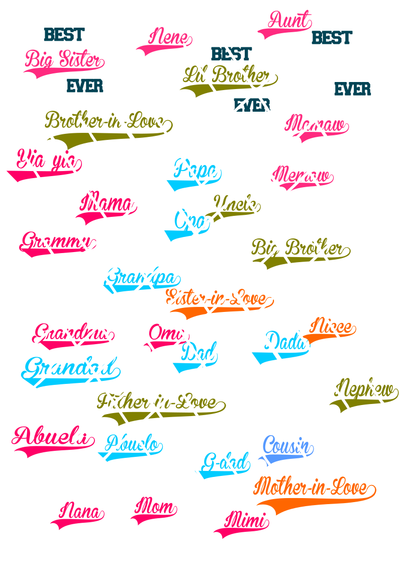 Best Mom,Dad, In -Love, Oma,Opa svg, Studio files, Words, T-shirts words
