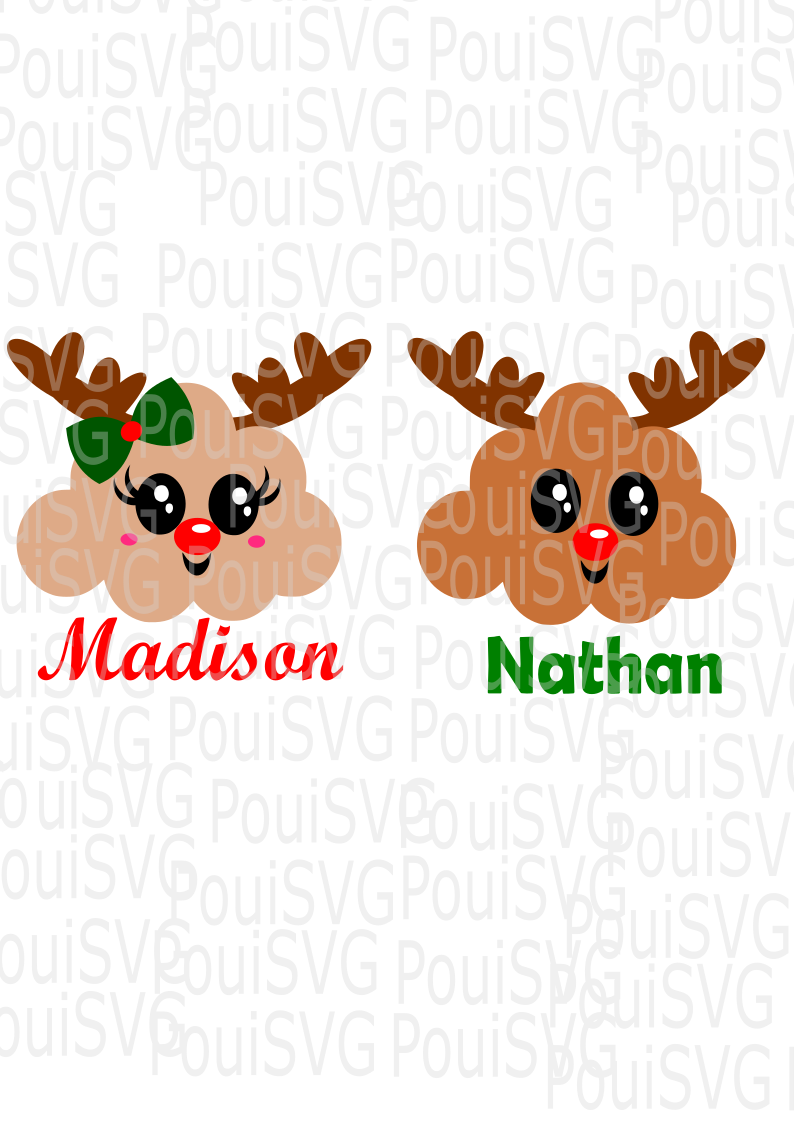 Christmas Deer Cloud svg