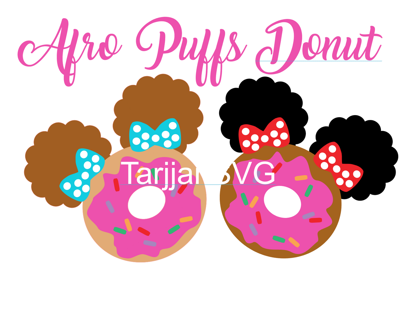 Afro Puffs Donut SVG cut files, Donut svg,Doughnut svg,Black Girl,Baby Girl T-shirt Design,Afro Hair, Afro Kids,Cute Peekaboo Kids