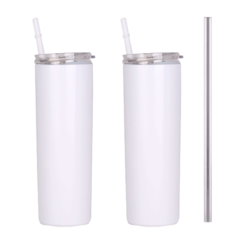 Single Straight White 20 oz sublimation tumbler Ready To Ship