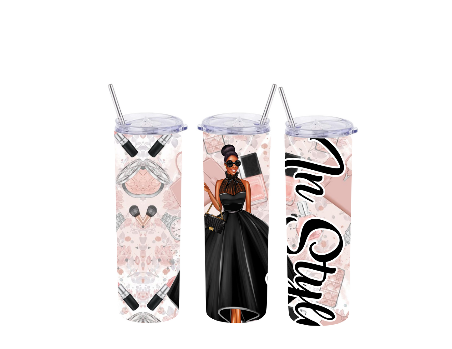 In Style Black Woman Tumbler Design