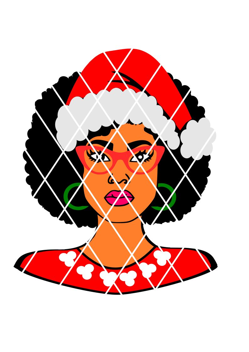 Mrs Claus svg, Afro Santa svg, Afro Lady svg,Kenya Lady, Silhouette svg,Cricut cut file