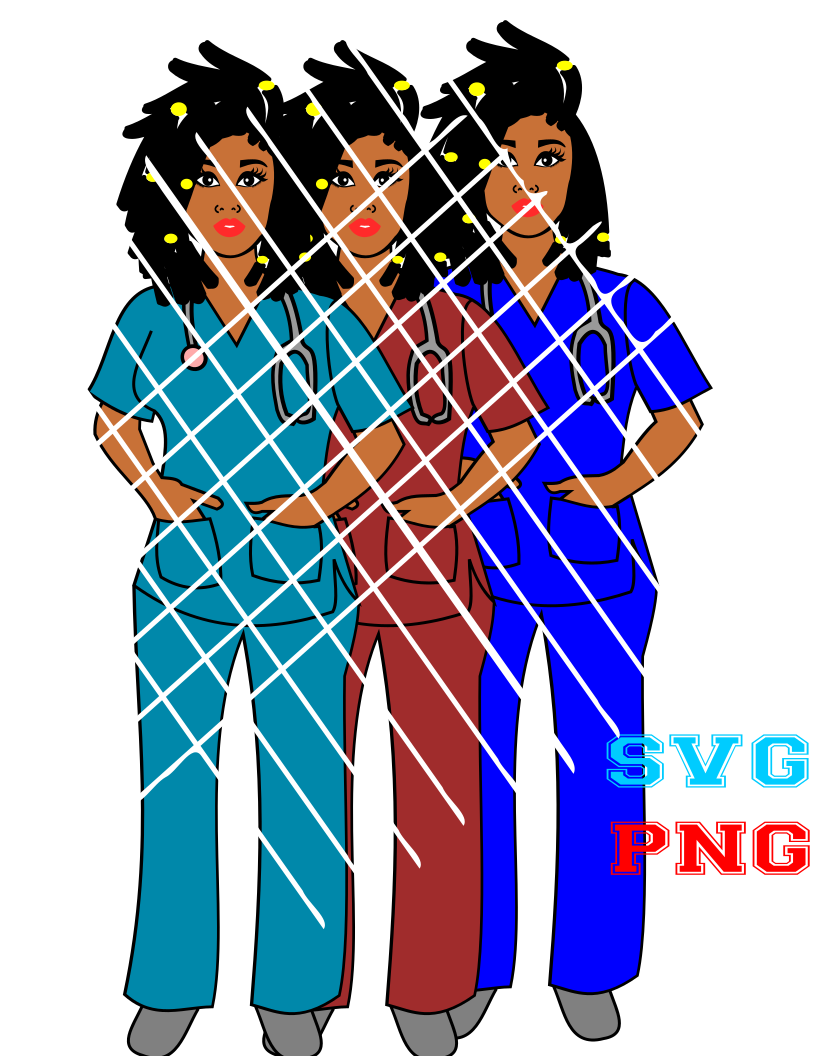 Afro Nurse SVG, Kim svg, black nurse