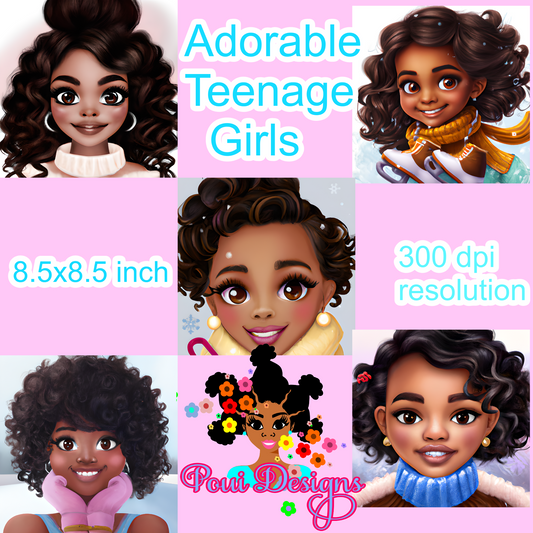 Black Teenage PNG files, Ai art,Ai generated