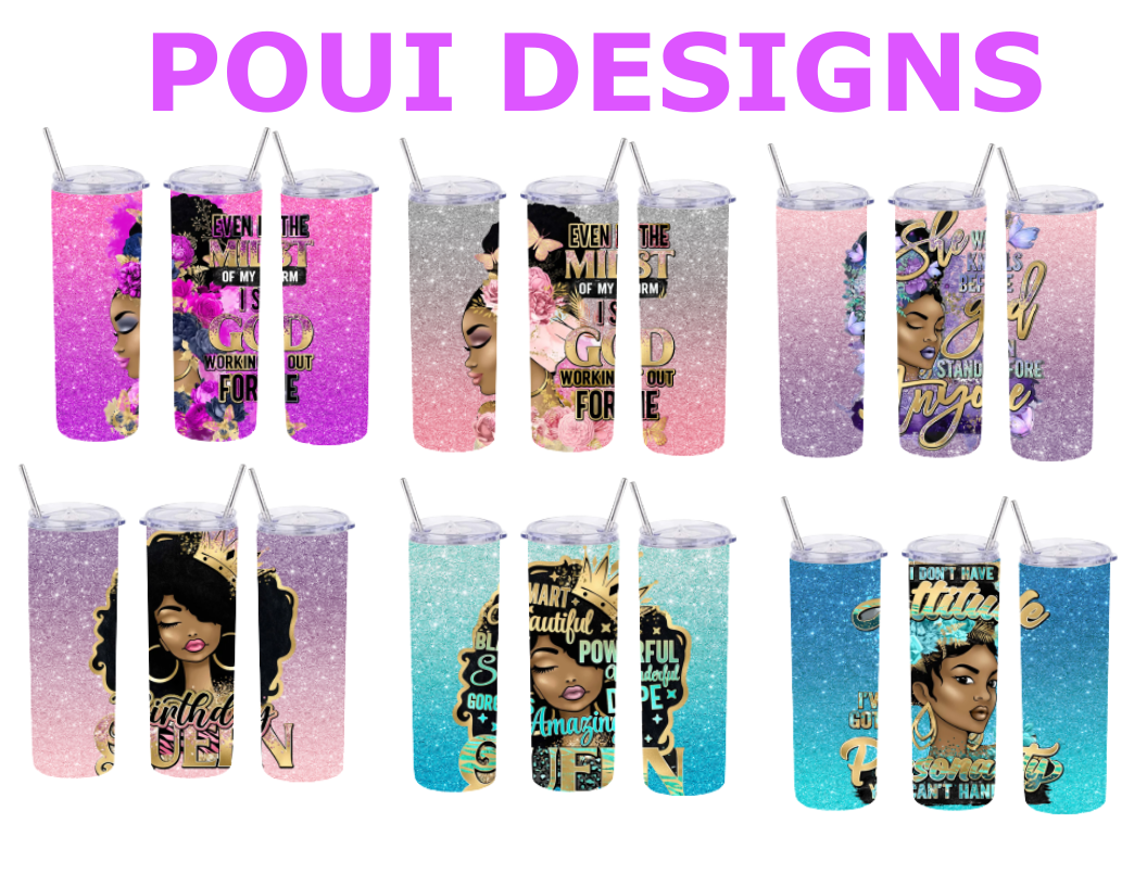 Afro Women 20 oz Tumbler Design Bundle