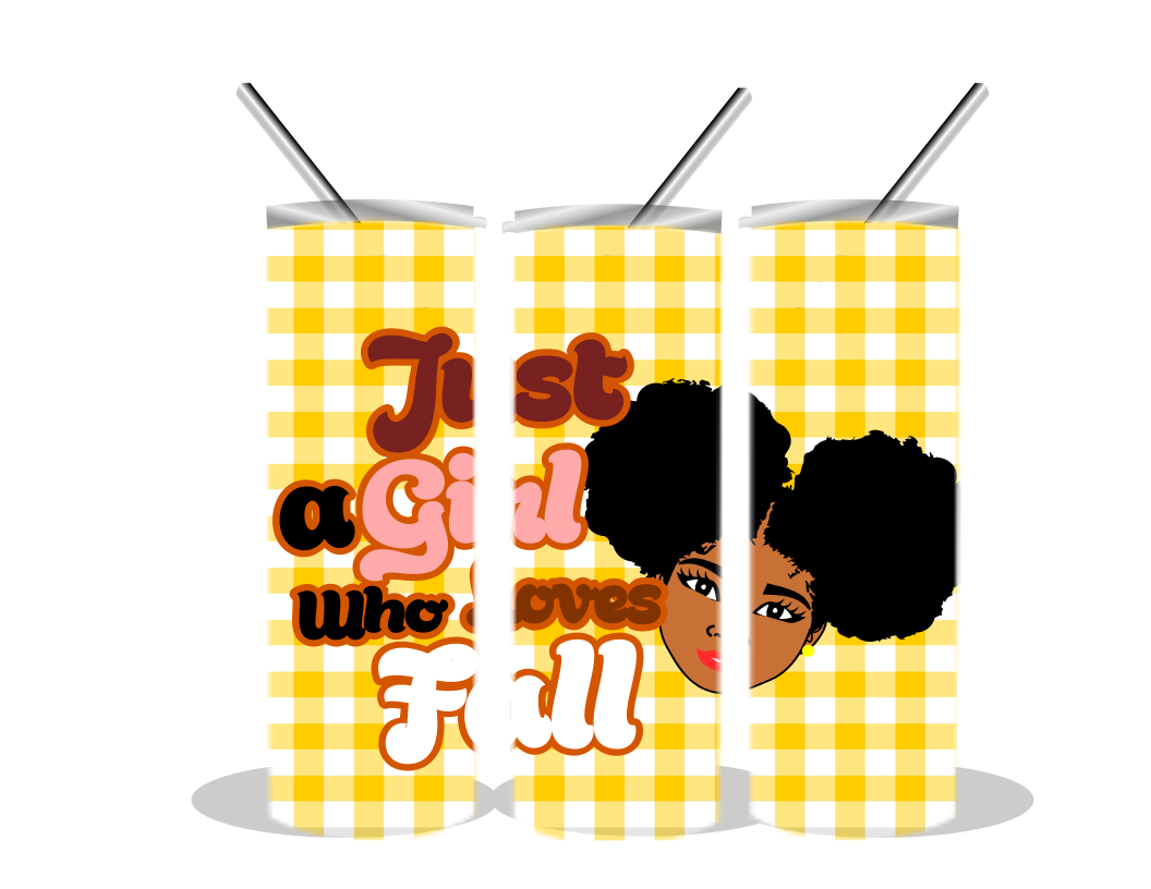 Fall Tumbler Design Afro Girl