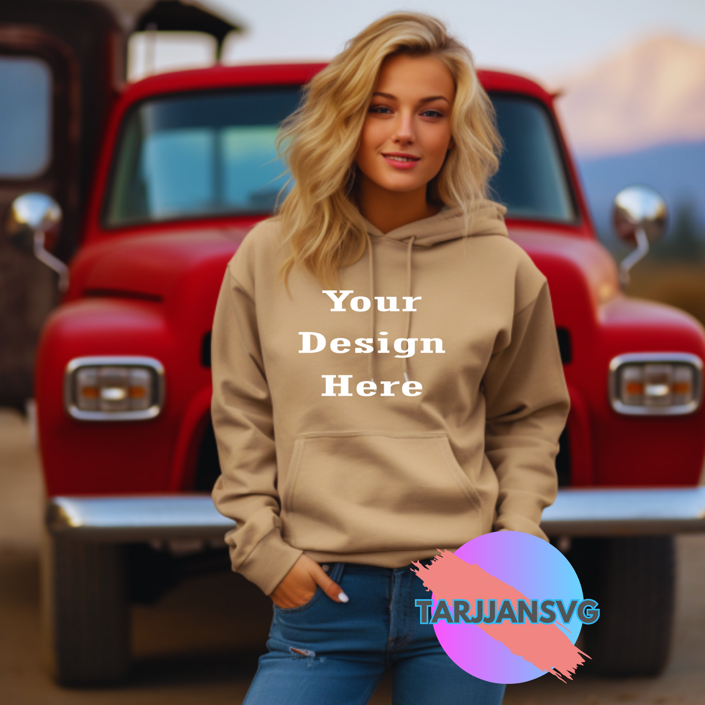 Brown Female Sweatshirt   Mockup