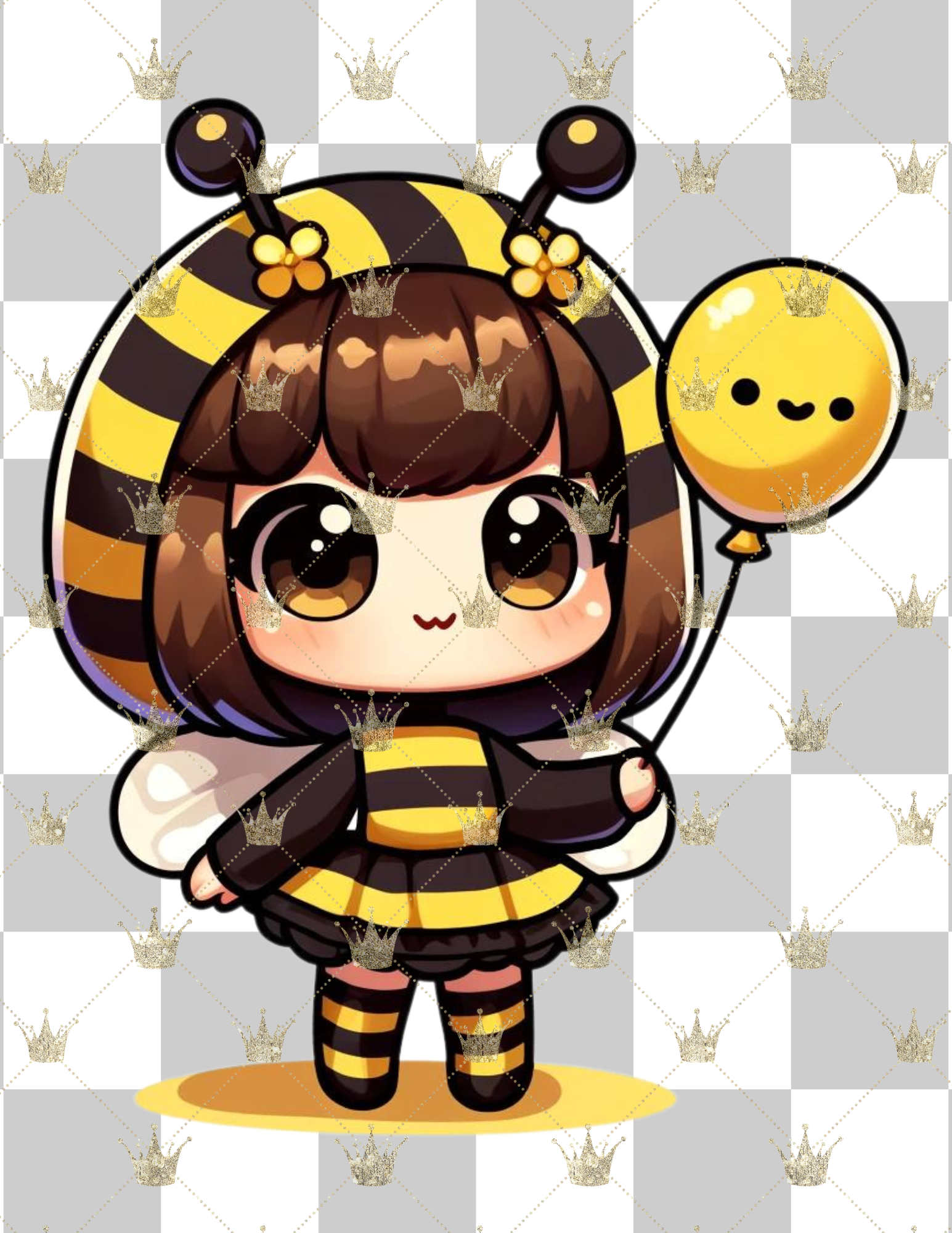 Chibi Bug Chibi Bee Girl Cartoon PNG Ai art – Poui Designs