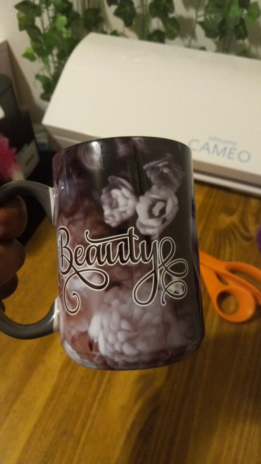 15 oz Mug Full Wrap Template  grey handle Cricut mug