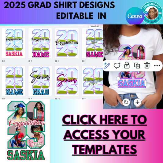 2025 Graduate Canva Frame Editable  Template BUNDLE  Drag and Drop  files