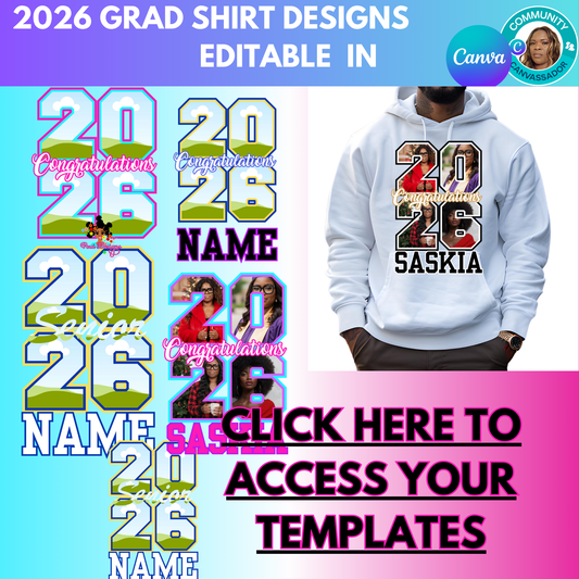 2026 Graduate Canva Frame Editable  Template BUNDLE Pack  Drag and Drop
