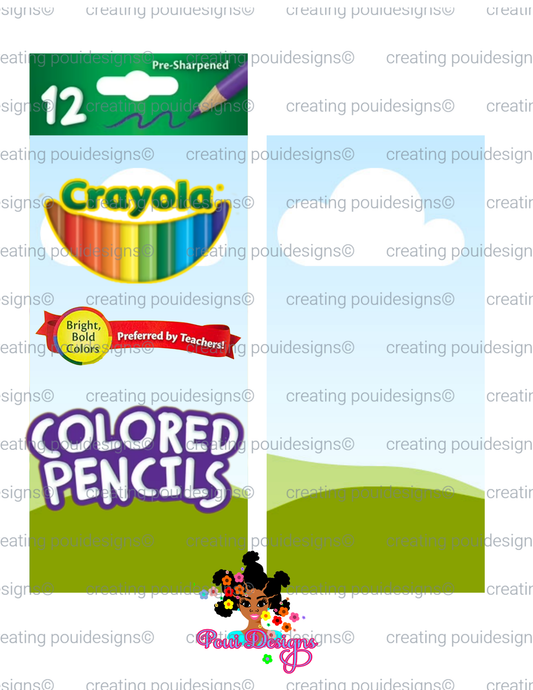 Crayola pencils Box Canva Editable  Template and Deisgns