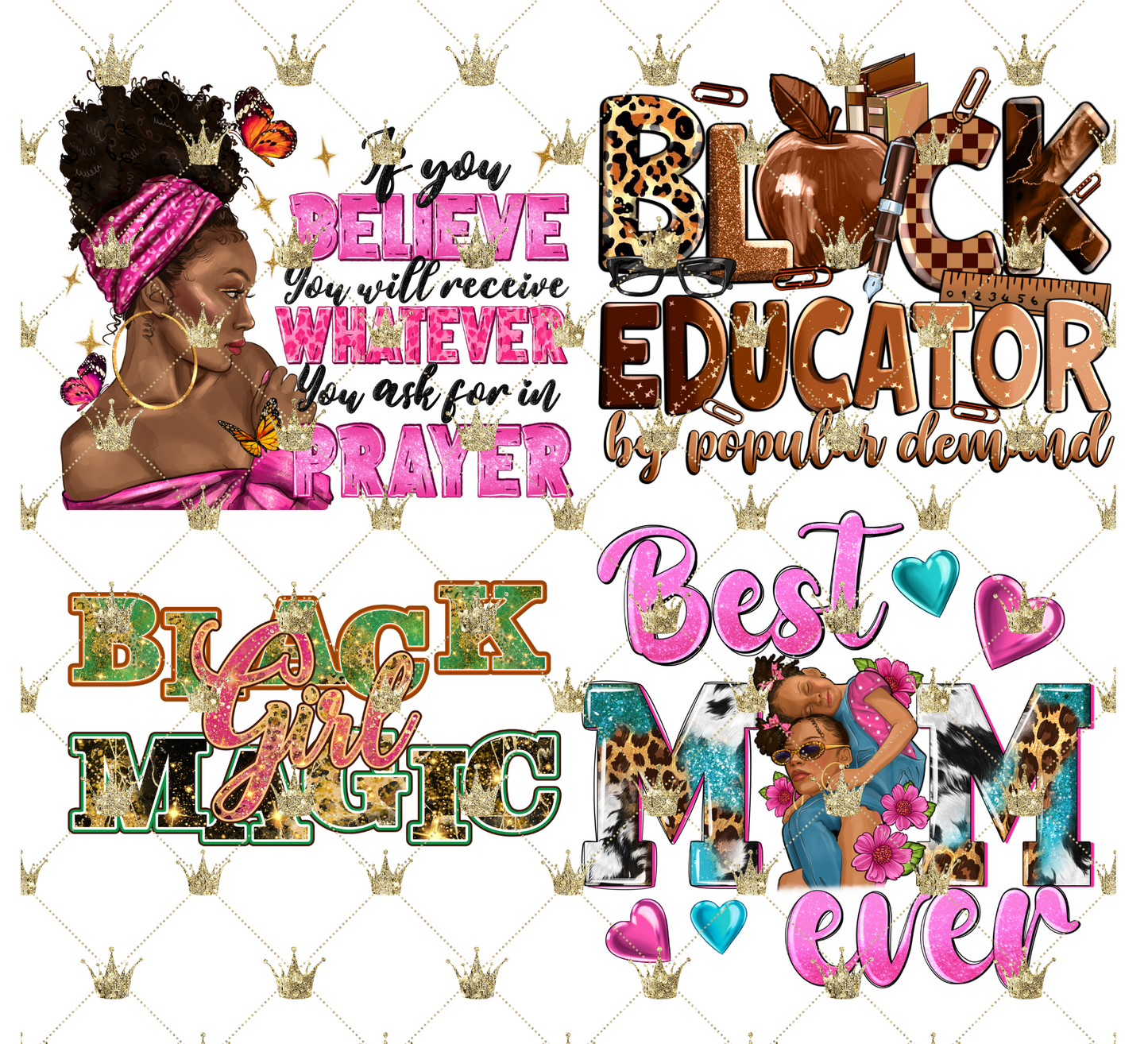 Black Educator DTF Transfer Gang Sheet 22X20 INCH