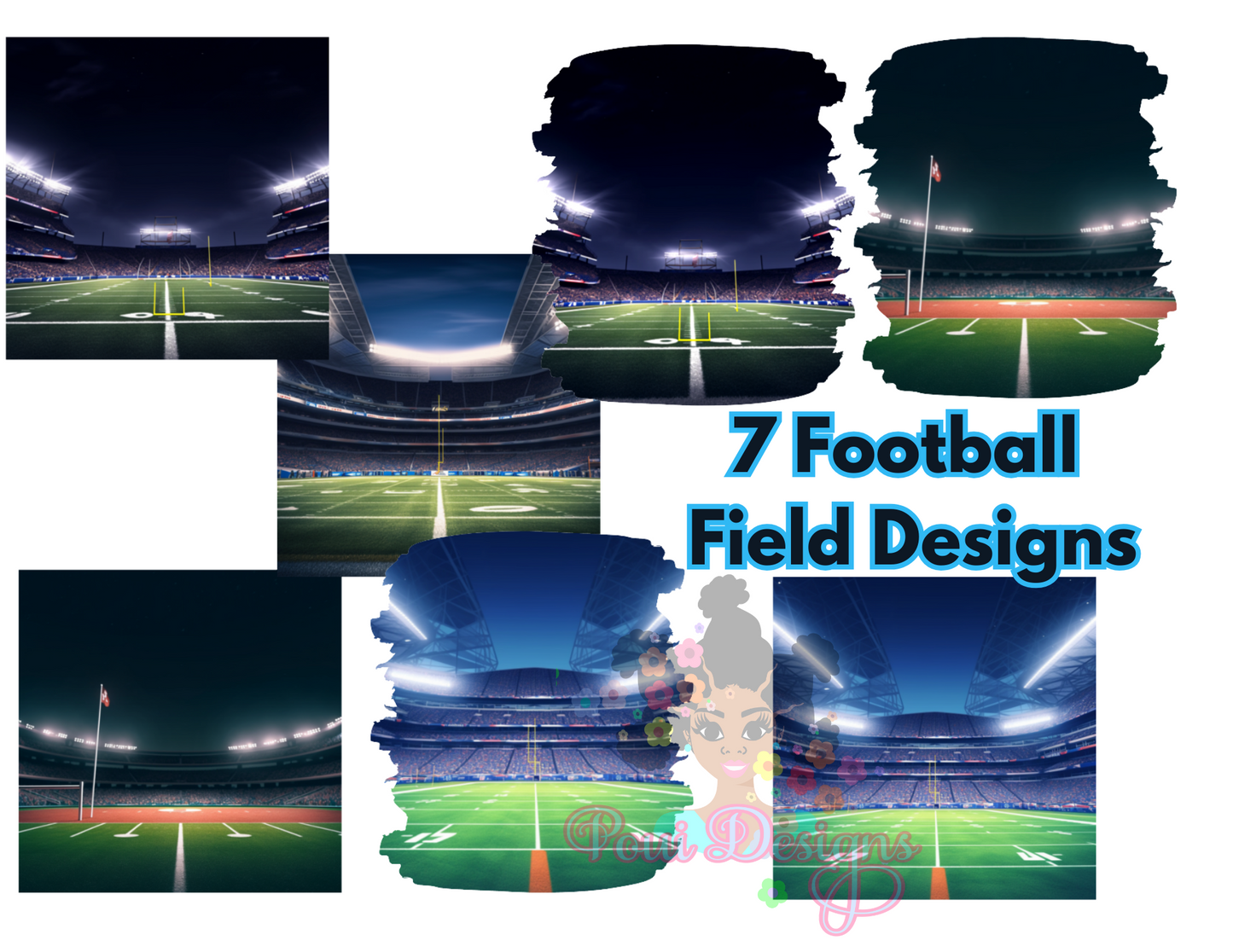 Grunge Football Field Backgrounds Bundle