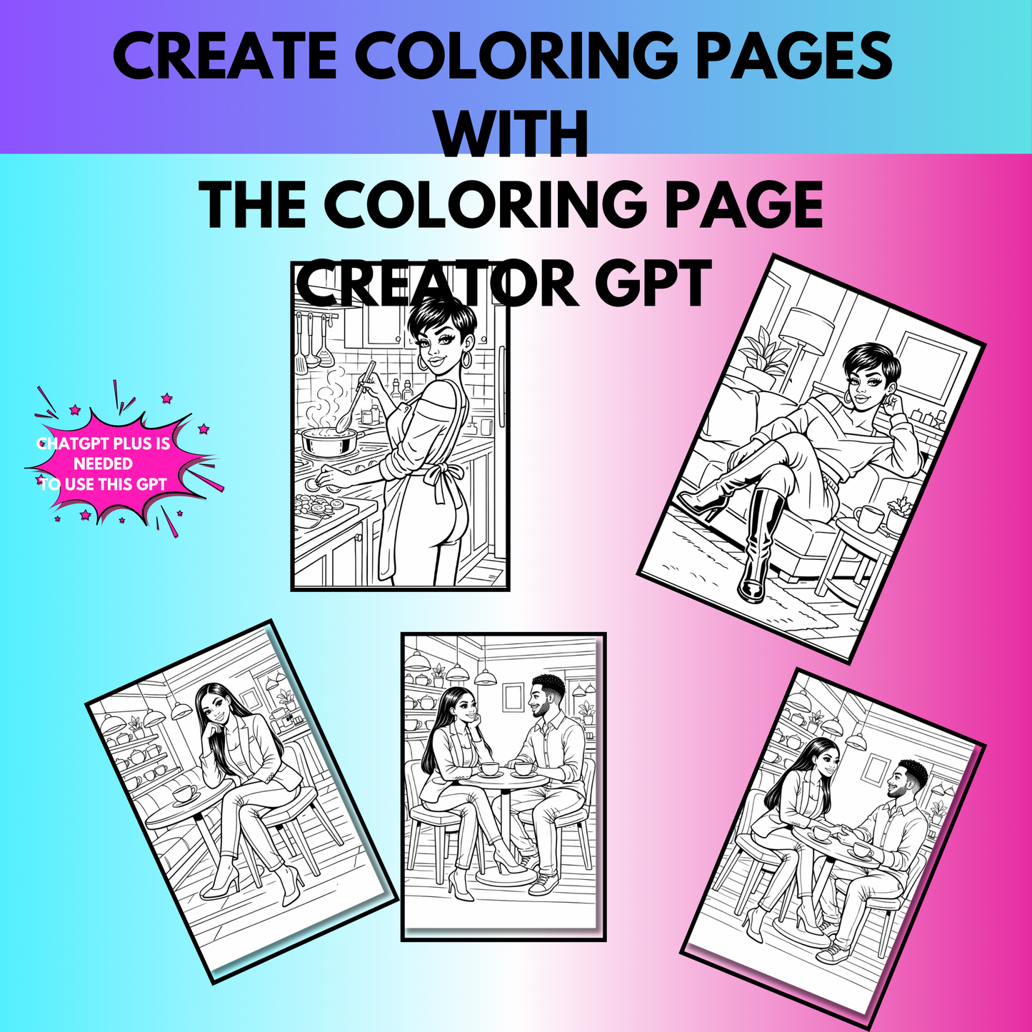 Coloring Page Generator~ Without Writing Prompts