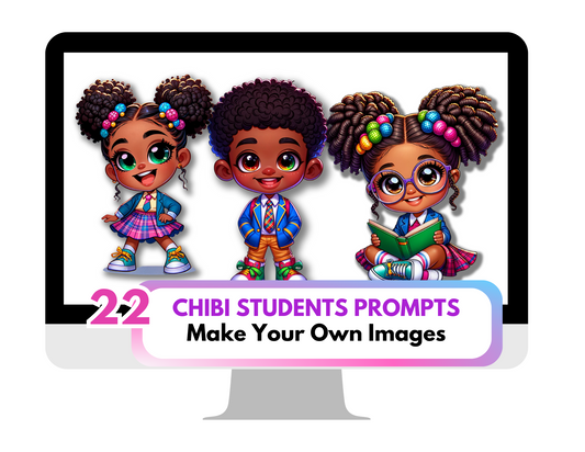 Dall-E3 & ChatGPT Prompt Guide|Chibi Girls and Boys in Uniforms Clipart |AI Art |22 prompts|Unlimited prompts Chatgpt|Commercial Use|Kids