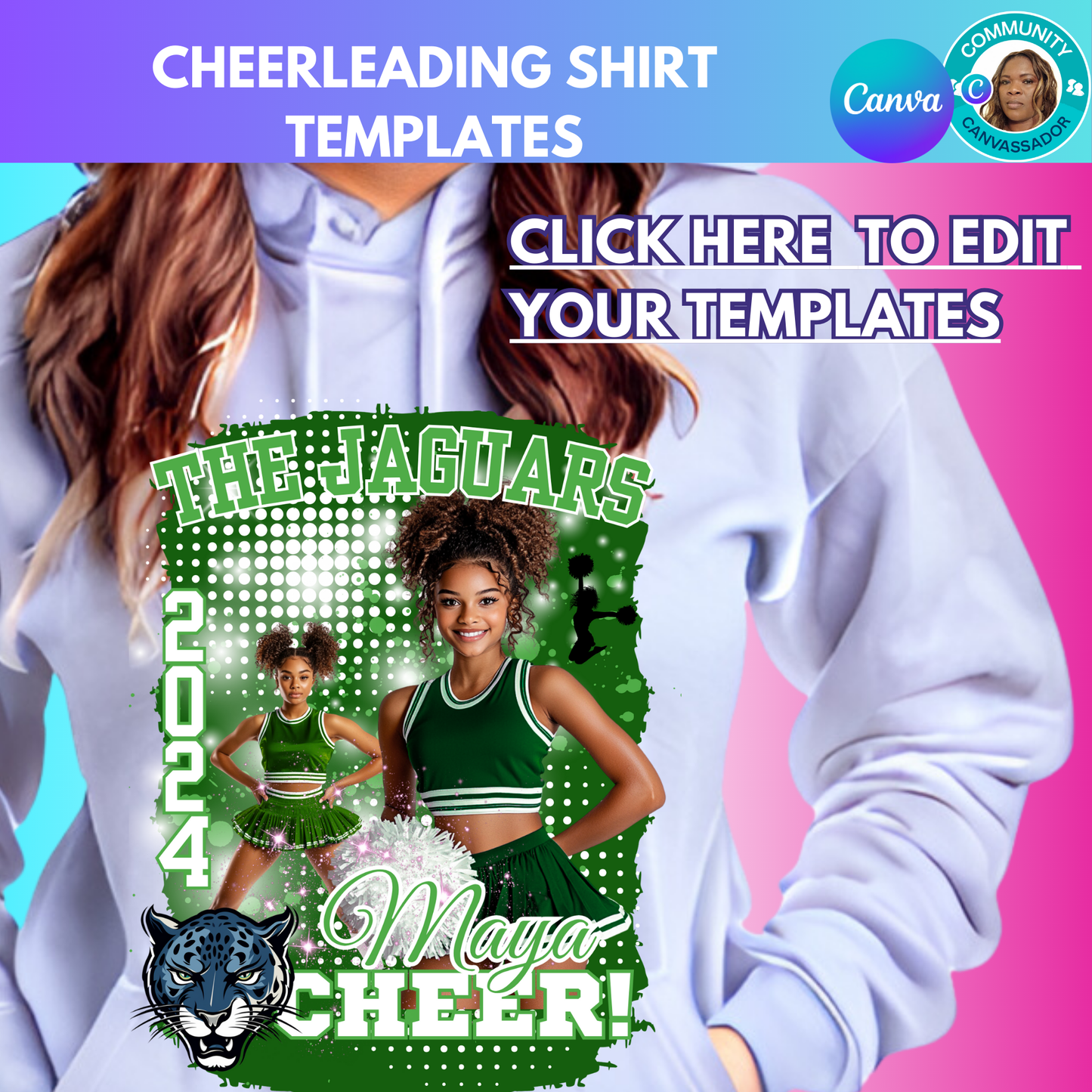 Cheer Leader Editable Canva Templates