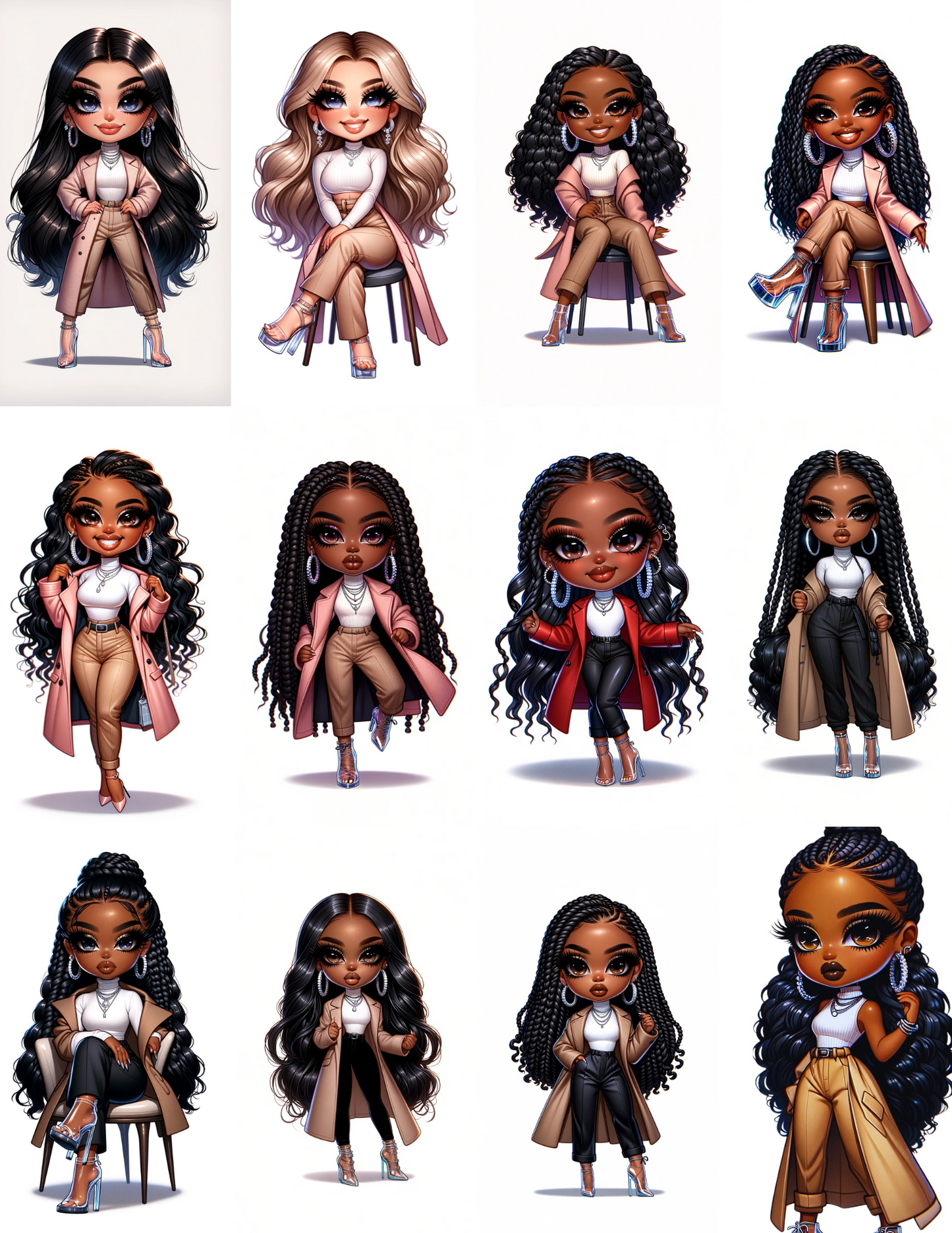 Dall-E3 & ChatGPT Prompt Guide| Classy Chibi Women|Prompts To Generate Images in ChatGPT+Dalle3