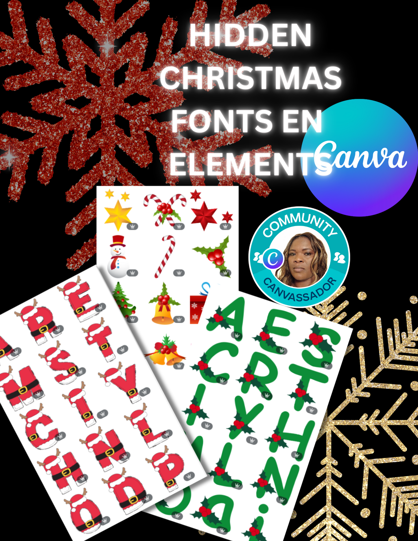 Hidden Christmas Fonts and Elements in Canva