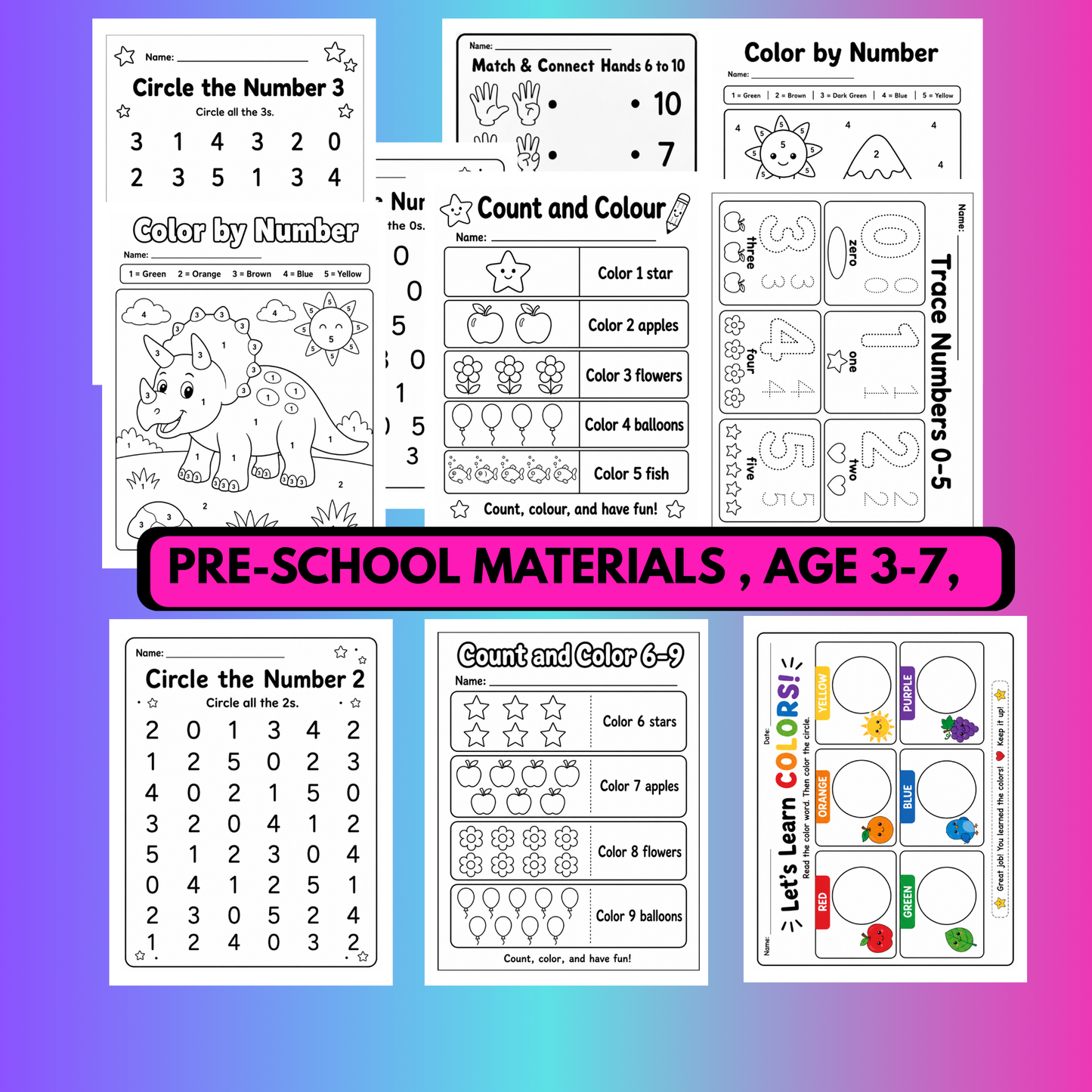 Pre-School Educational Material Bundle