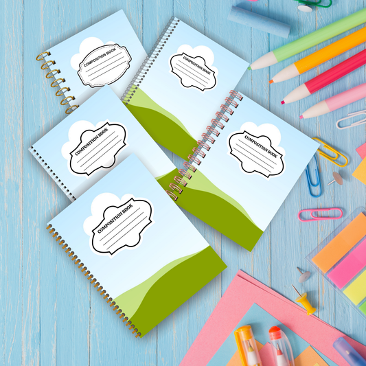 Composition Notebook Cover Frame Templates and Mockups Back To School