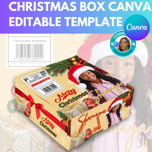 Christmas Box Editable Canva Templates