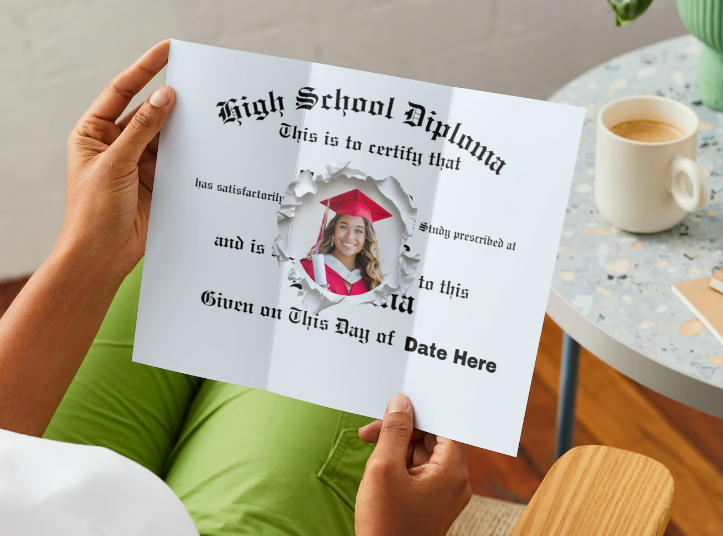 Editable High School Diploma in Canva