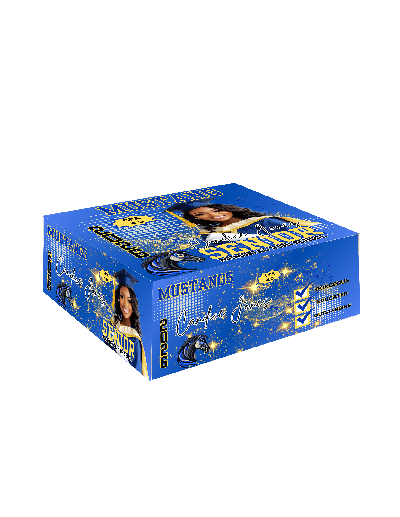 Graduation Box , Grad box template, Editable Canva templates, Customize ,Change colors and text