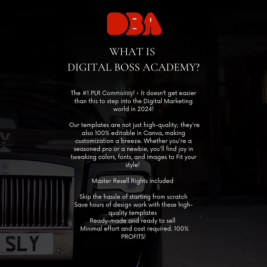 Digital Boss Academy DBA Vol. 1 + 2 Digital Marketing Course, Master Resell Rights MRR Private Label Rights PLR Passive Income Bonus Bundles