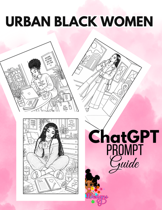 Urban Black Women Unbothered Coloring Pages Prompt Book (60)