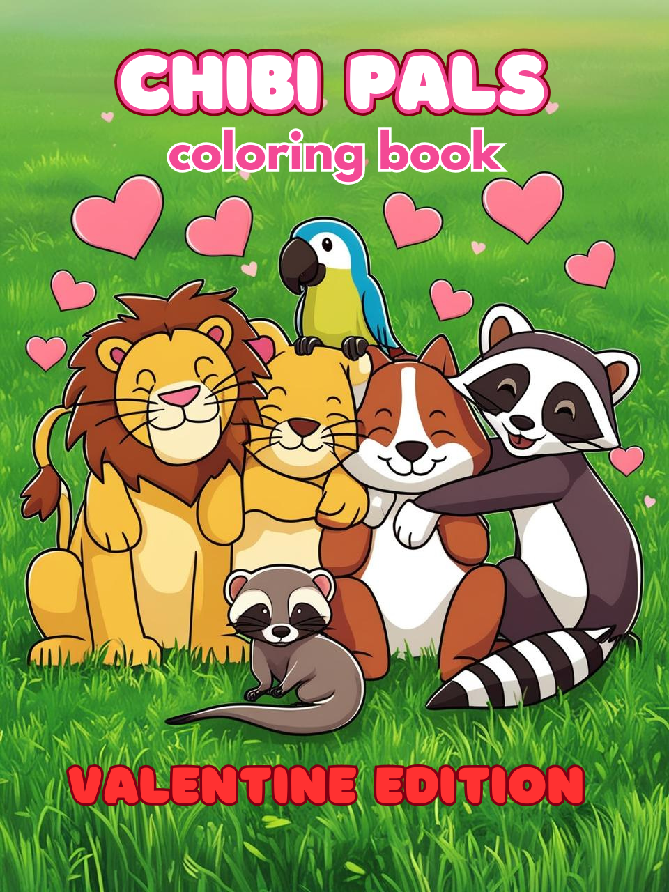 Valentine Coloring Book ith Chibi Animals