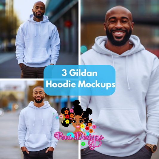 Gildan Hoodie Mockup For Men