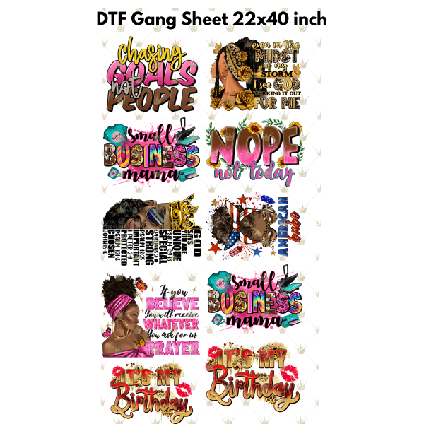 DTF Transfer Gang Sheet 22X40 INCH